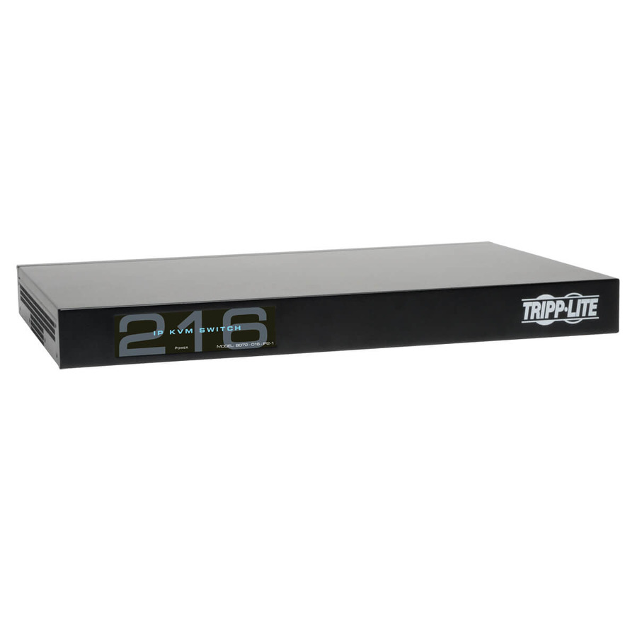 Tripp Lite B072-016-IP2 NetCommander 16-Port Cat5 KVM over IP Switch - 2 Remote + 1 Local User, 1U Rack-Mount