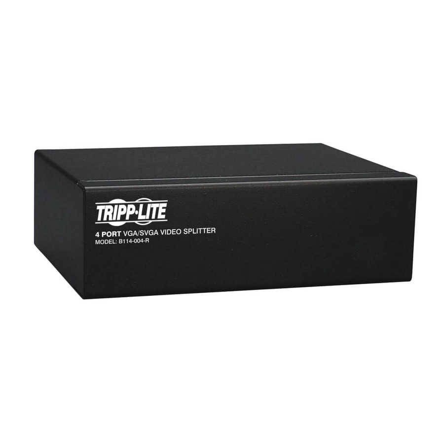 Tripp Lite B114-004-R 4-Port VGA/SVGA Video Splitter with Signal Booster, High Resolution Video, 350MHz, (HD15 M/4xF)