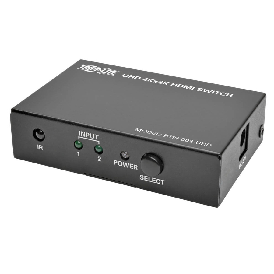 Tripp Lite B119-002-UHD 2-Port HDMI Switch with Remote Control - 4K @ 60 Hz, 4:4:4, HDR, 3D, HDCP 2.2, EDID