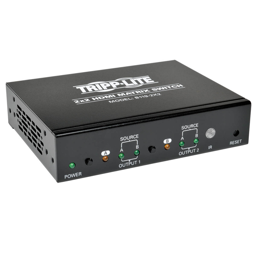 Tripp Lite B119-2X2 2x2 HDMI Matrix Switch with Remote Control - 1080p @ 60 Hz (HDMI 2xF/2xF), TAA