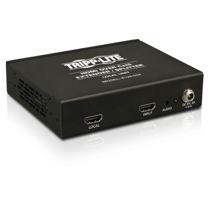 Tripp Lite B126-004 4-Port HDMI over Cat5/6 Extender/Splitter, Box-Style Transmitter for Video/Audio, Up to 150 ft. (45 m), TAA