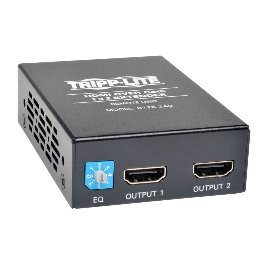 Tripp Lite B126-2A0 2-Port HDMI over Cat5/6 Active Extender/Splitter, Remote Receiver for Video/Audio, Up to 150 ft. (45 m), TAA