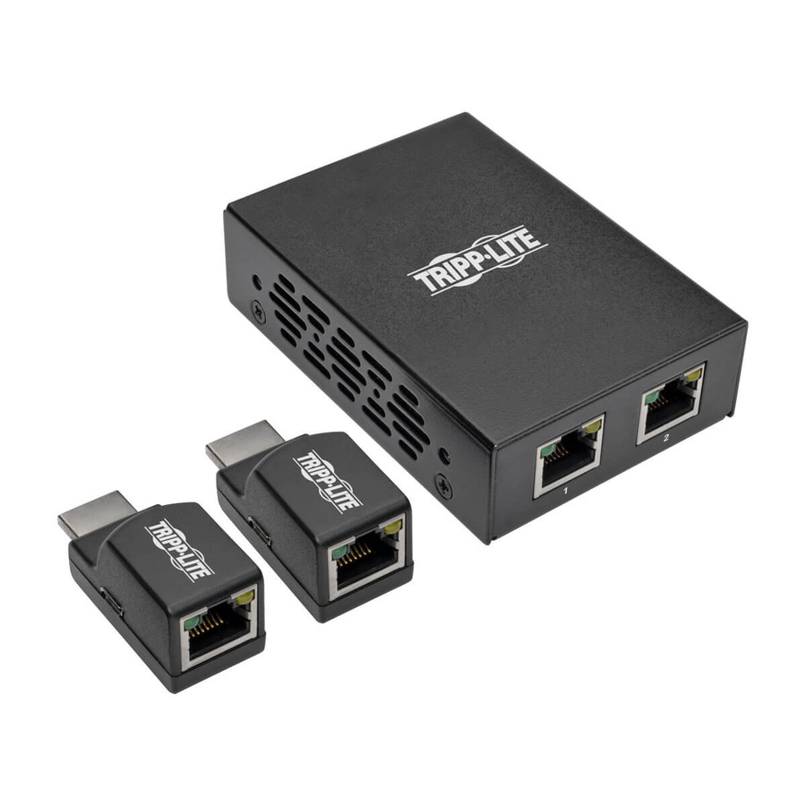 Tripp Lite B126-2P2M-POC 2-Port HDMI over Cat5/6 Extender Kit, Box-Style Transmitter, 2 Mini Receivers, PoC, Up to 100 ft. (30 m), TAA