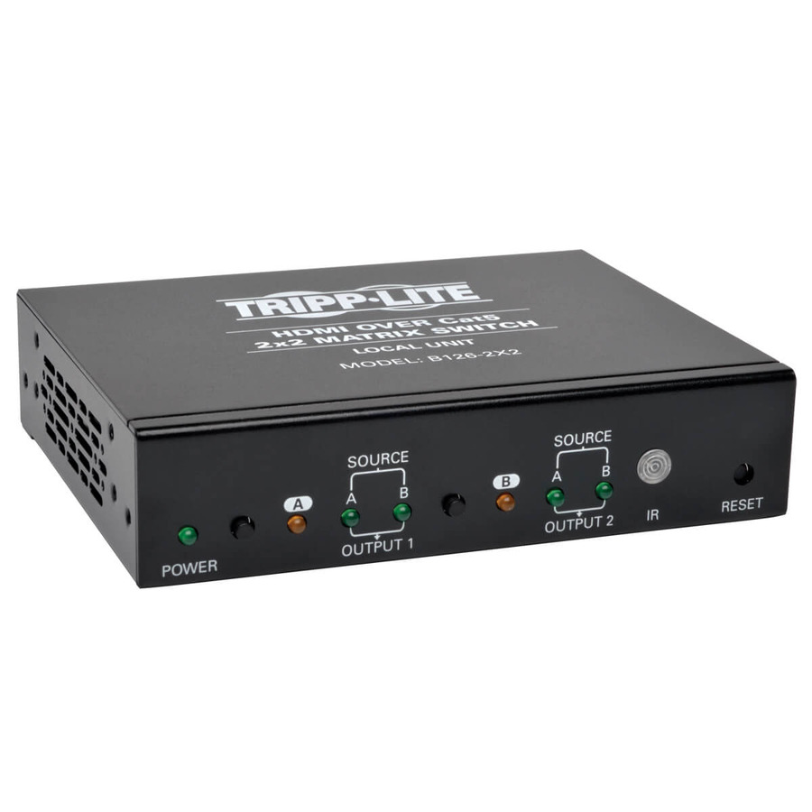 Tripp Lite B126-2X2 2 x 2 HDMI over Cat5/6 Matrix Splitter Switch, Box-Style Transmitter for Video/Audio, Up to 125 ft. (38 m), TAA