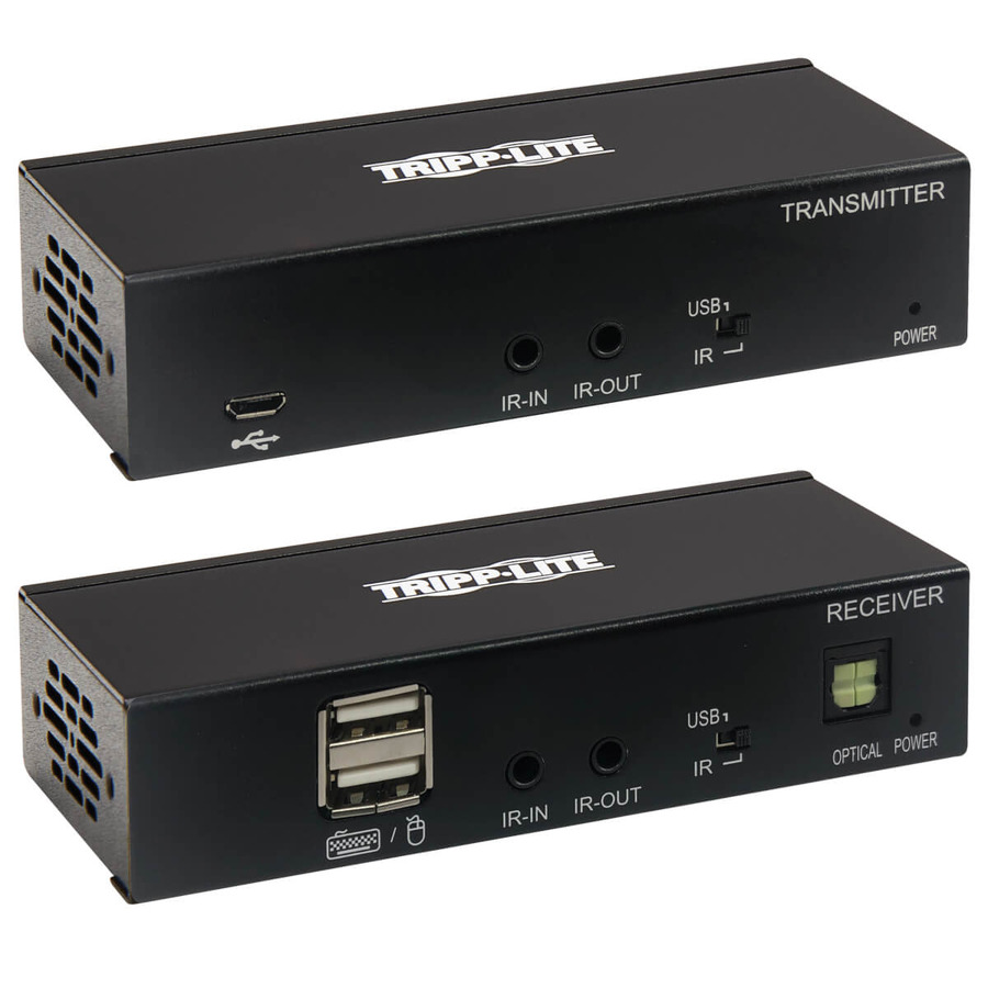 Tripp Lite B127A-1A1-BDBD DisplayPort over Cat6 Extender Kit, KVM Support, USB, 4K, DP1.2a, PoC, HDCP 2.2, 230 ft. (70 m), TAA