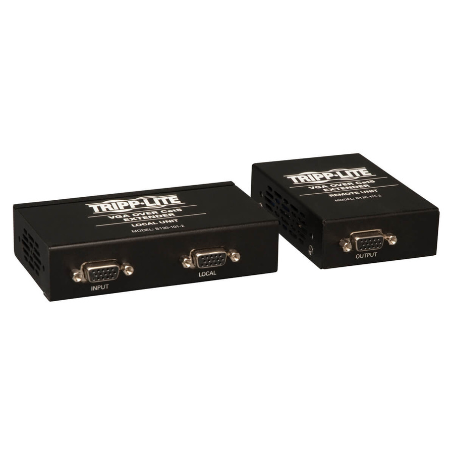 Tripp Lite B130-101-2 VGA over Cat5/6 Extender Kit, Box-Style Transmitter/Receiver for Video, Up to 1000 ft. (305 m), TAA