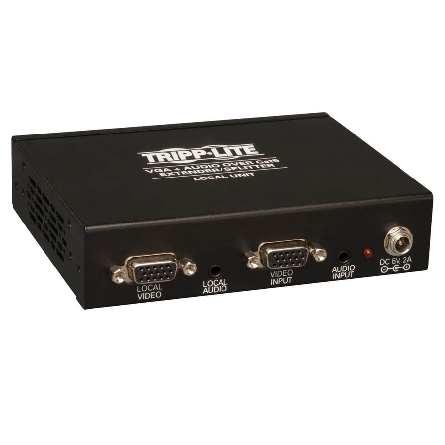 Tripp Lite B132-004A-2 4-Port VGA over Cat5/6 Splitter/Extender, Box-Style Transmitter for Video/Audio, Up to 1000 ft. (305 m), TAA