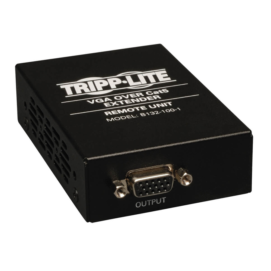 Tripp Lite B132-100-1 VGA over Cat5/6 Extender, Box-Style Receiver for Video, Up to 1000 ft. (305 m), TAA