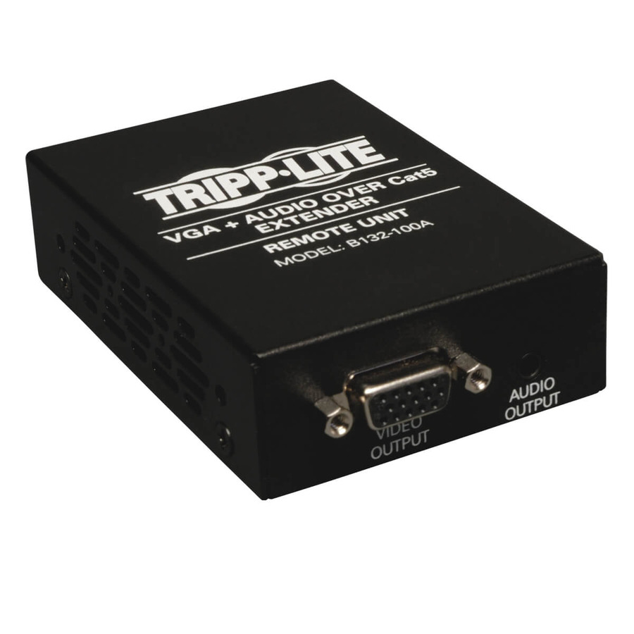 Tripp Lite B132-100A VGA over Cat5/6 Extender, Box-Style Receiver for Video/Audio, Up to 1000 ft. (305 m), TAA