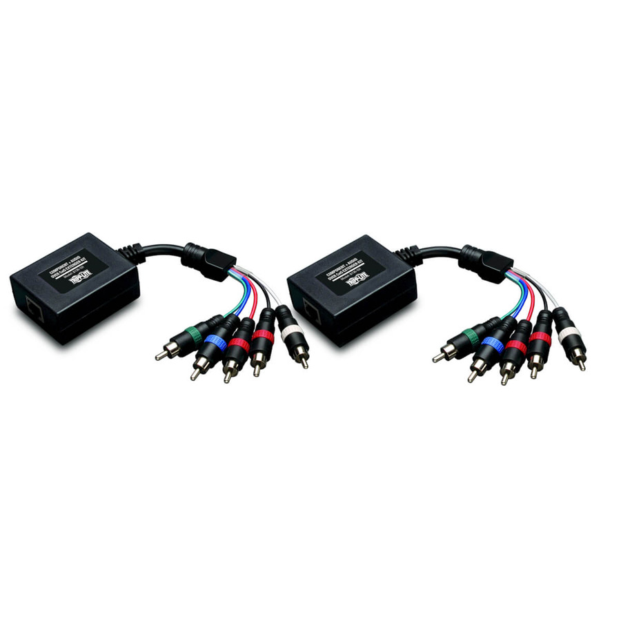 Tripp Lite B136-101 Component Video with Stereo Audio over Cat5/Cat6 Extender Kit, In-Line Transmitter and Receiver, Up to 700 ft. (213 m)