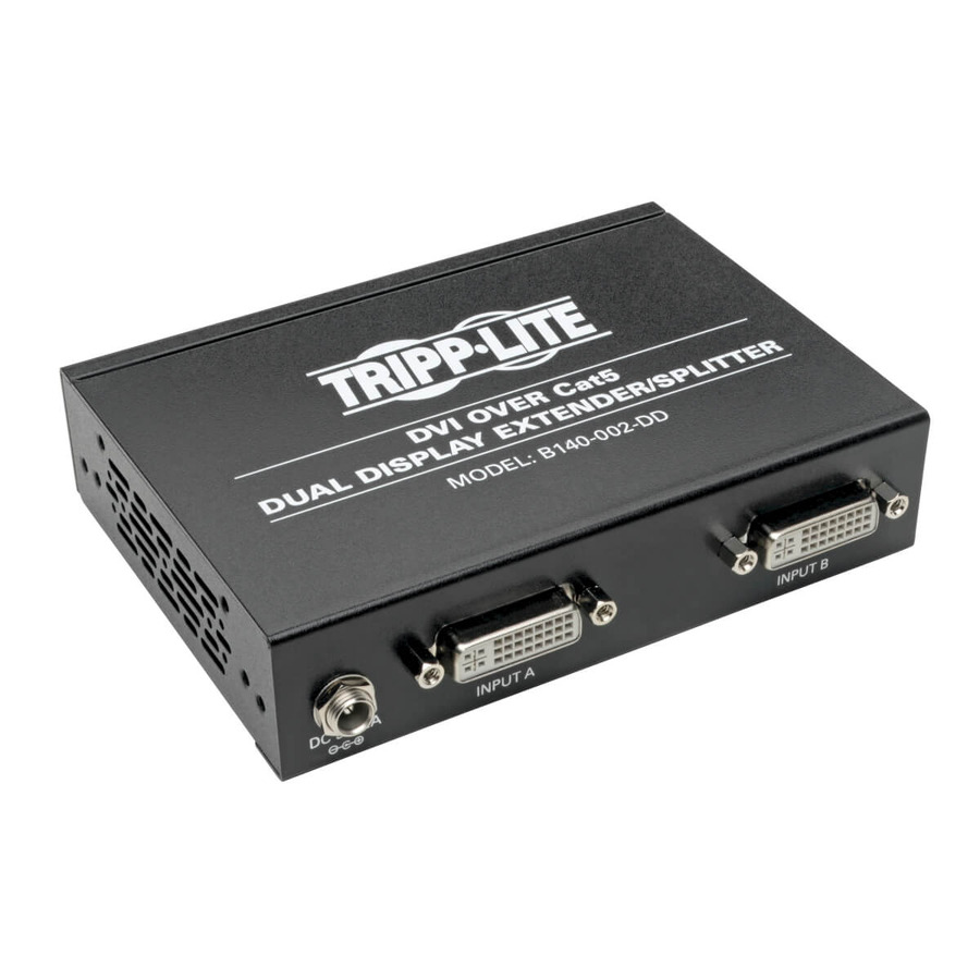 Tripp Lite B140-002-DD 2-Port DVI over Cat5/6 Splitter/Extender, Box-Style Transmitter for Video, Dual-Display DVI-D, 200 ft. (60 m), TAA