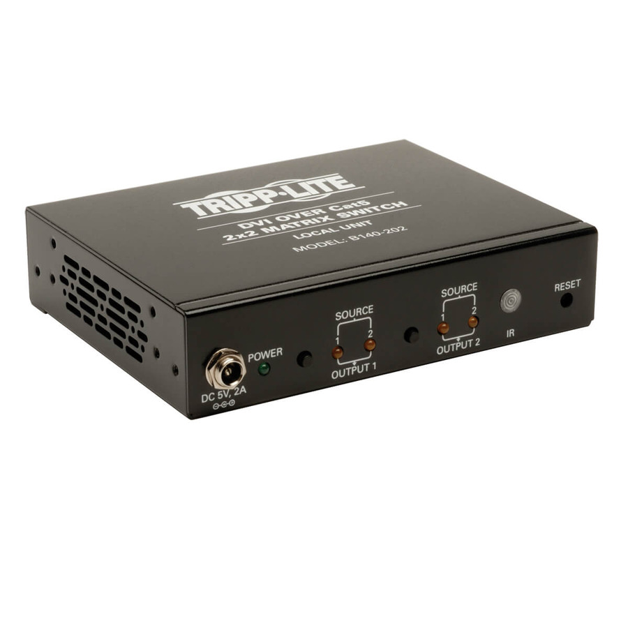 Tripp Lite B140-202 2x2 DVI over Cat5/Cat6 Matrix Splitter Switch, Video Transmitter, Up to 200 ft. (60 m), TAA