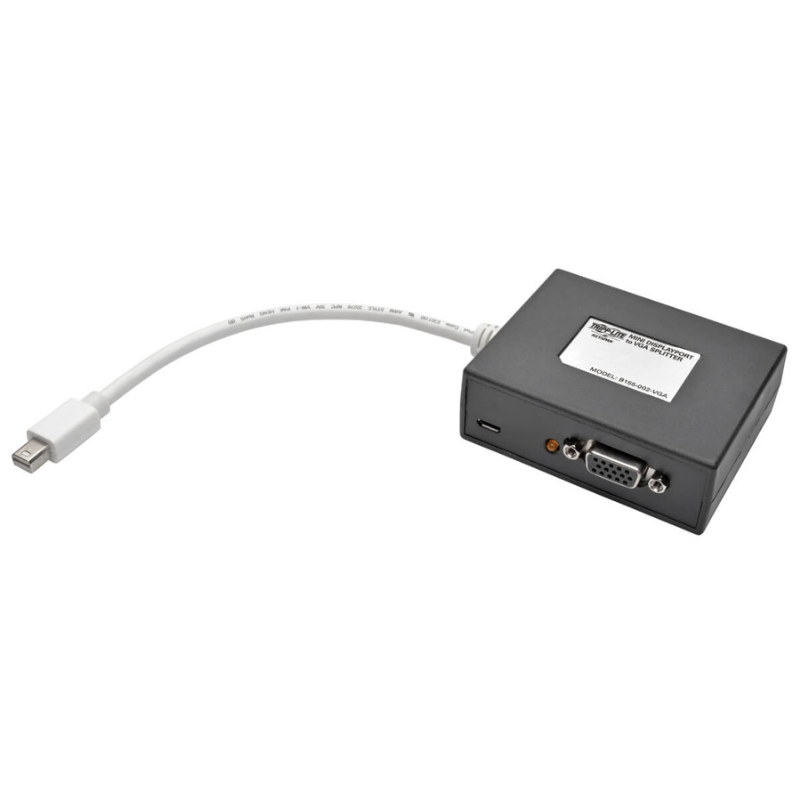 Tripp Lite B155-002-VGA 2-Port Mini DisplayPort to VGA Hub, DP1.2, TAA