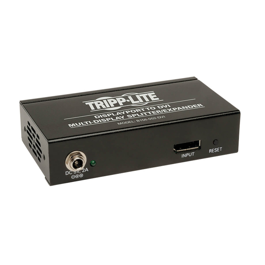 Tripp Lite B156-002-DVI 2-Port DisplayPort to DVI Multi-Monitor Splitter, MST Hub, 3840 x 1200 @ 60Hz, DP1.2, TAA