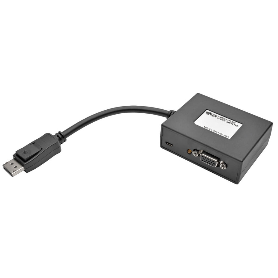 Tripp Lite B157-002-VGA 2-Port DisplayPort to VGA Hub, DP1.2, TAA