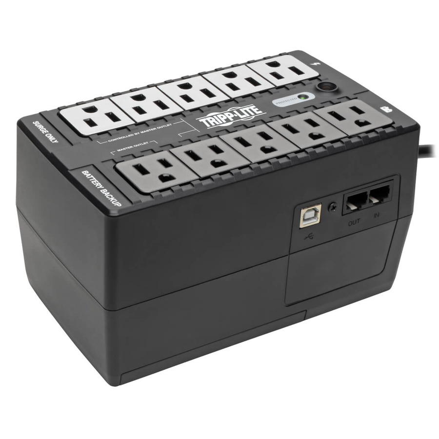 Tripp Lite ECO550UPS 550VA 300W Standby UPS - 10 NEMA 5-15R Outlets, 120V, 50/60 Hz, 5-15P Plug, ENERGY STAR, Desktop/Wall