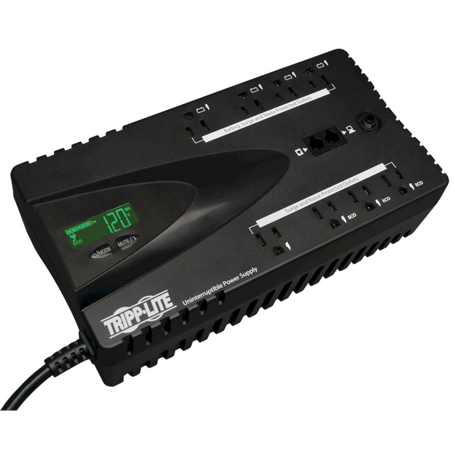 Tripp Lite ECO650LCD ECO Series 120V 650VA 325W Energy-Saving Standby UPS with USB, LCD Display and 8 Outlets