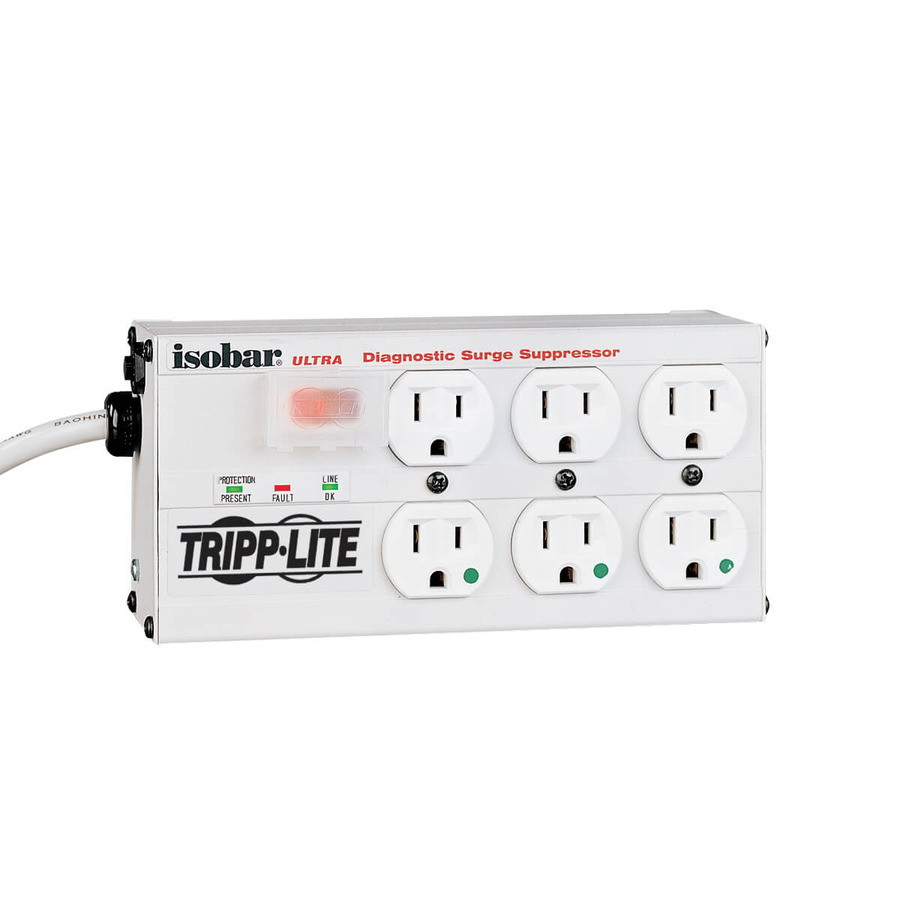 Tripp Lite IBAR6 HG Isobar UL 1363 Hospital-Grade 6-Outlet Surge Protector, 15 ft. (4.57 m) Cord, 3330 Joules, LEDs, Not For Patient-Care Vicinities