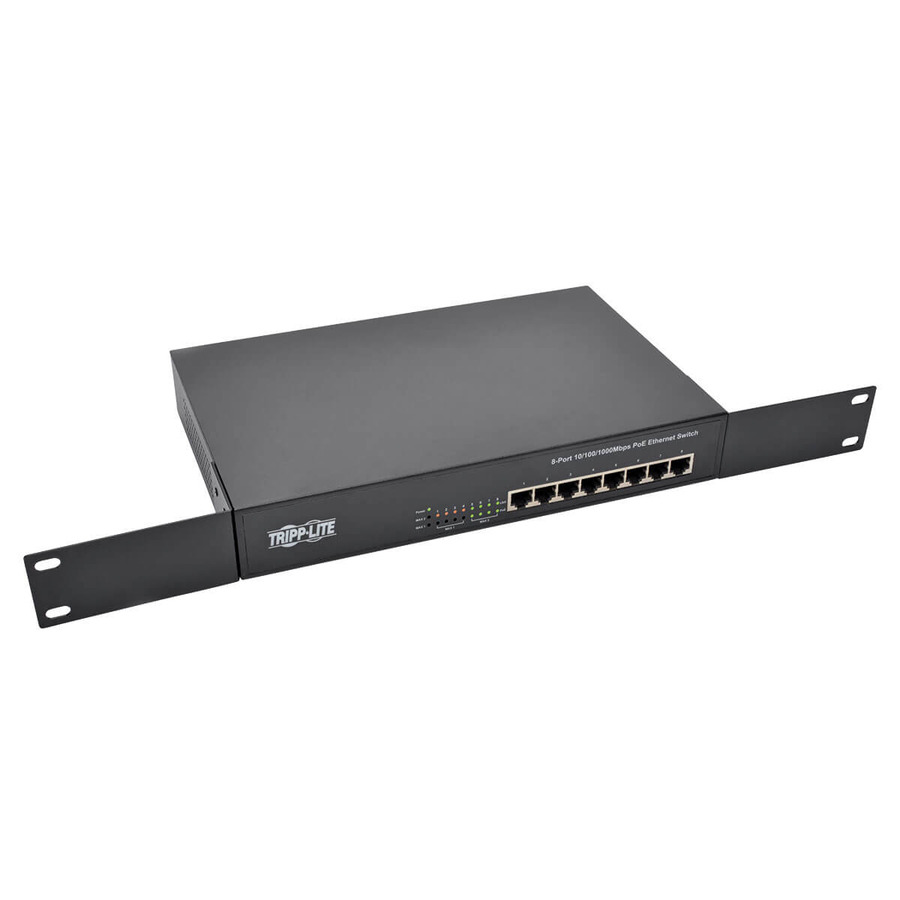 Tripp Lite NG8POE 8-Port 10/100/1000 Mbps 1U Rack-Mount/Desktop Gigabit Ethernet Unmanaged Switch with PoE+, 140W