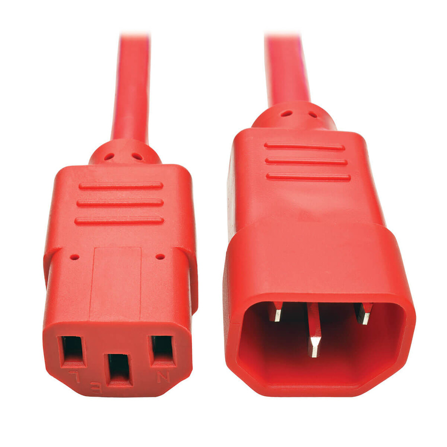 Tripp Lite P004-002-ARD PDU Power Cord, C13 to C14 - 10A, 250V, 18 AWG, 2 ft. (0.61 m), Red