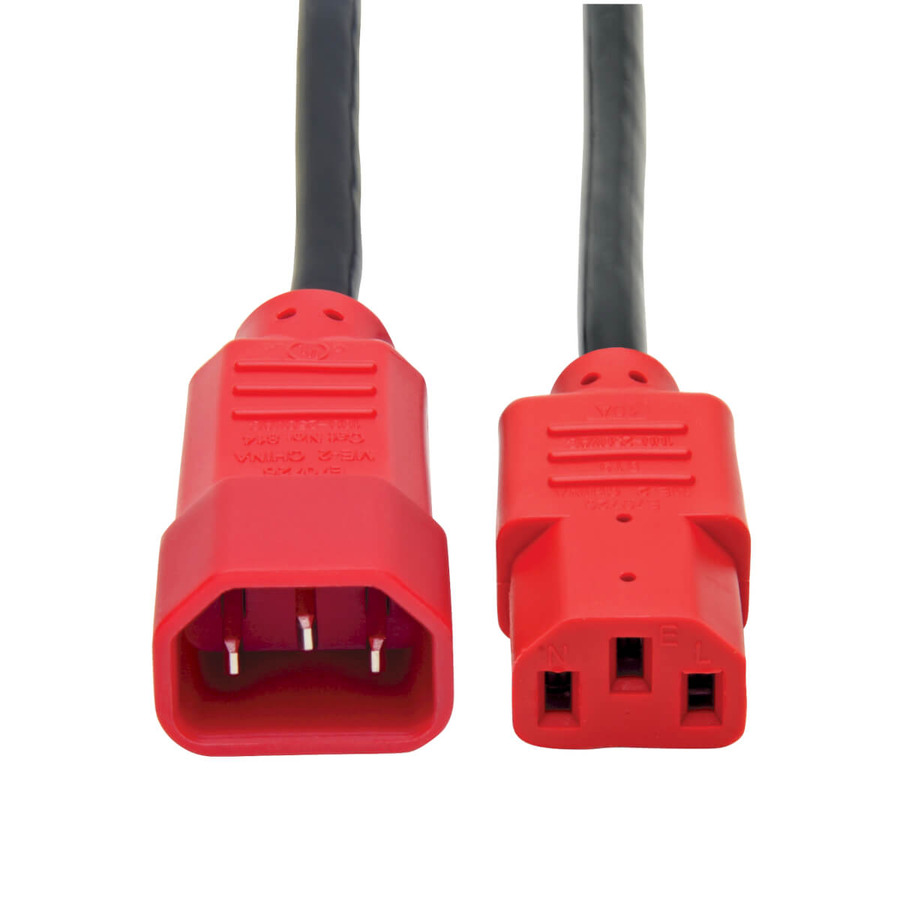 Tripp Lite P004-004-RD PDU Power Cord, C13 to C14 - 10A, 250V, 18 AWG, 4 ft. (1.22 m), Red