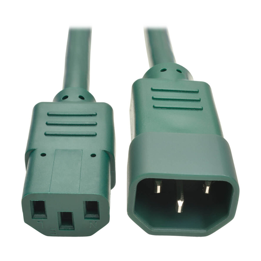 Tripp Lite P005-002-AGN Heavy-Duty PDU Power Cord, C13 to C14 - 15A, 250V, 14 AWG, 2 ft. (0.61 m), Green