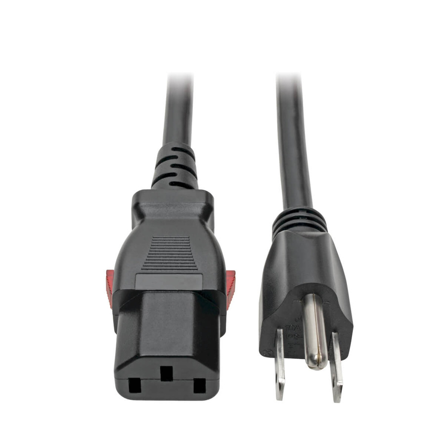 Tripp Lite P006-L01 Computer Power Cord, NEMA 5-15P to Locking C13 - 10A, 125V, 18 AWG, 1 ft. (0.31 m)