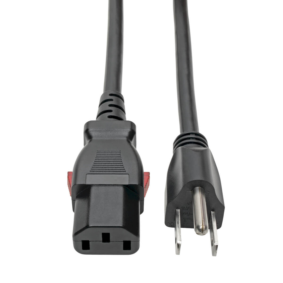 Tripp Lite P006-L03 Computer Power Cord, NEMA 5-15P to Locking C13 - 10A, 125V, 18 AWG, 3 ft. (0.91 m)