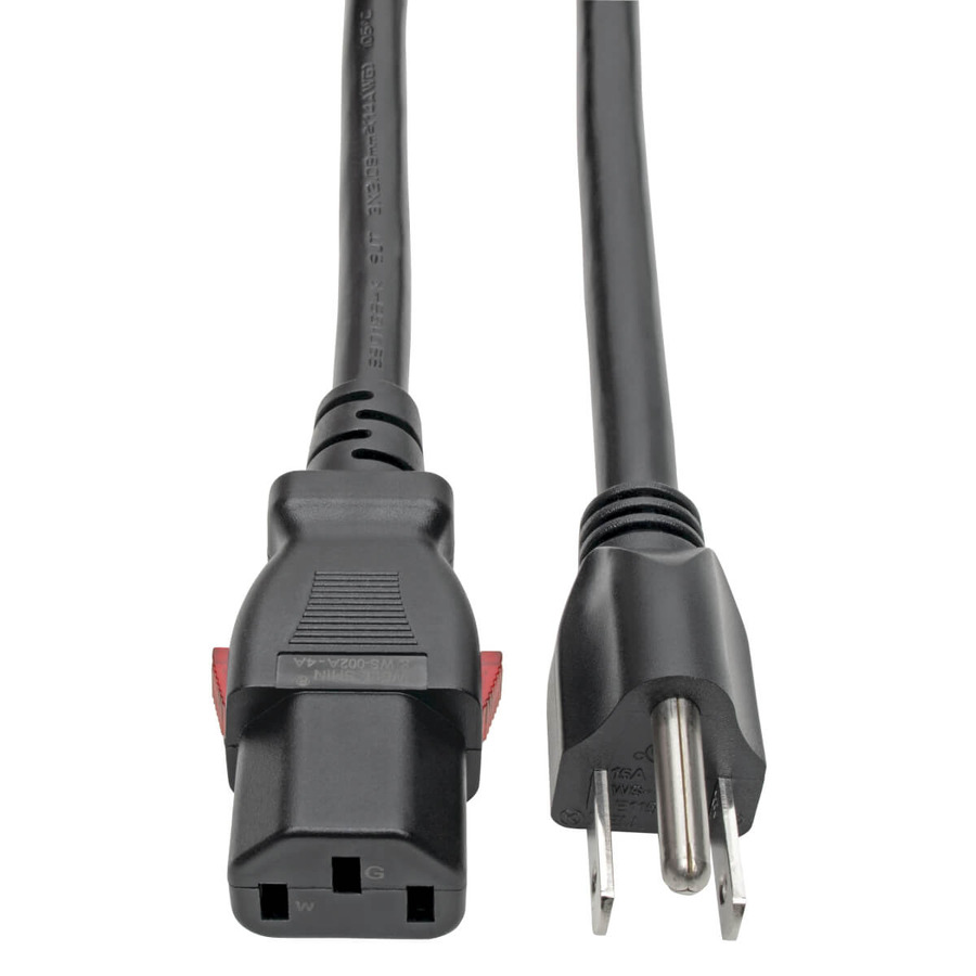 Tripp Lite P007-L03 Computer Power Cord, NEMA 5-15P to Locking C13 - Heavy-Duty, 15A, 125V, 14 AWG, 3 ft. (0.91 m), Black