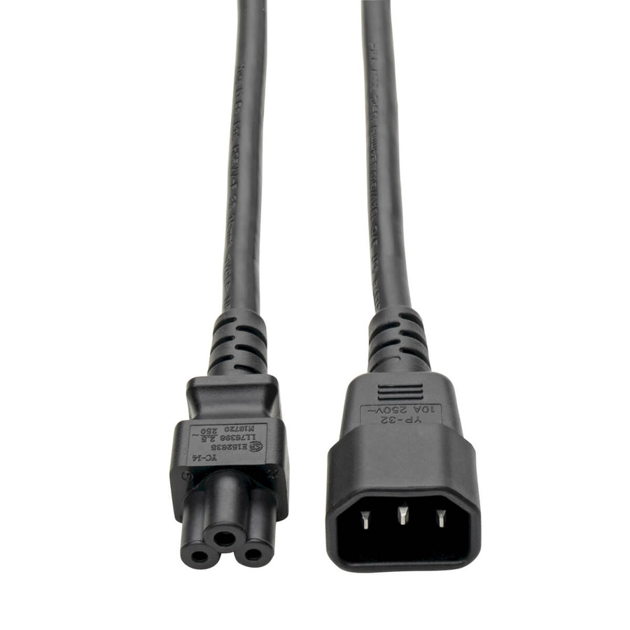 Tripp Lite P014-06N Laptop Power Adapter Cord, C14 to C5 Adapter - 2.5A, 250V, 18 AWG, 6 in., Black