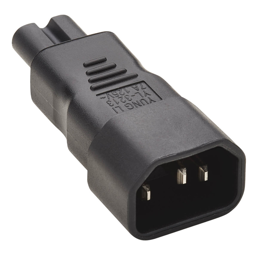 Tripp Lite P016-000 IEC C14 to IEC C7 Power Cord Adapter - 7A, 125V, Black