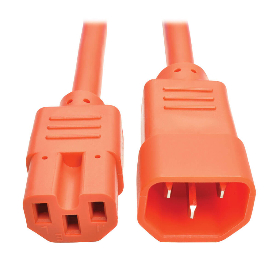 Tripp Lite P018-002-AOR Power Cord C14 to C15 - Heavy-Duty, 15A, 250V, 14 AWG, 2 ft. (0.61 m), Orange