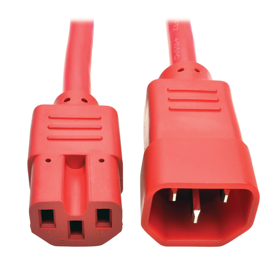 Tripp Lite P018-002-ARD Power Cord C14 to C15 - Heavy-Duty, 15A, 250V, 14 AWG, 2 ft. (0.61 m), Red