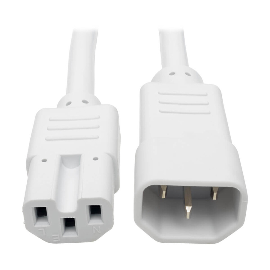 Tripp Lite P018-002-AWH Power Cord C14 to C15 - Heavy-Duty, 15A, 250V, 14 AWG, 2 ft. (0.61 m), White