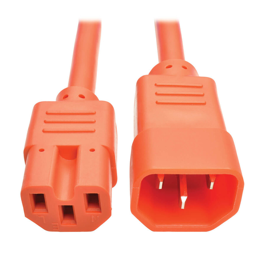 Tripp Lite P018-003-AOR Power Cord C14 to C15 - Heavy-Duty, 15A, 250V, 14 AWG, 3 ft. (0.91 m), Orange