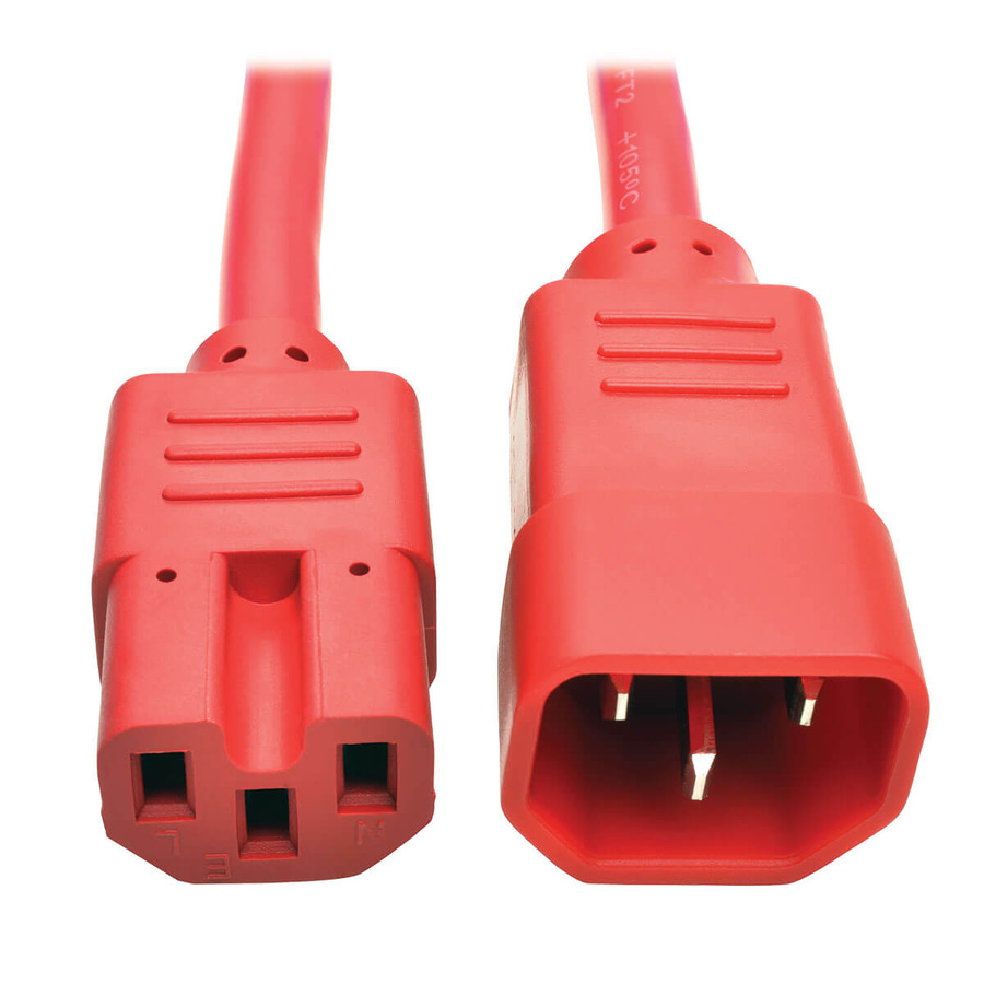 Tripp Lite P018-003-ARD Power Cord C14 to C15 - Heavy-Duty, 15A, 250V, 14 AWG, 3 ft. (0.91 m), Red