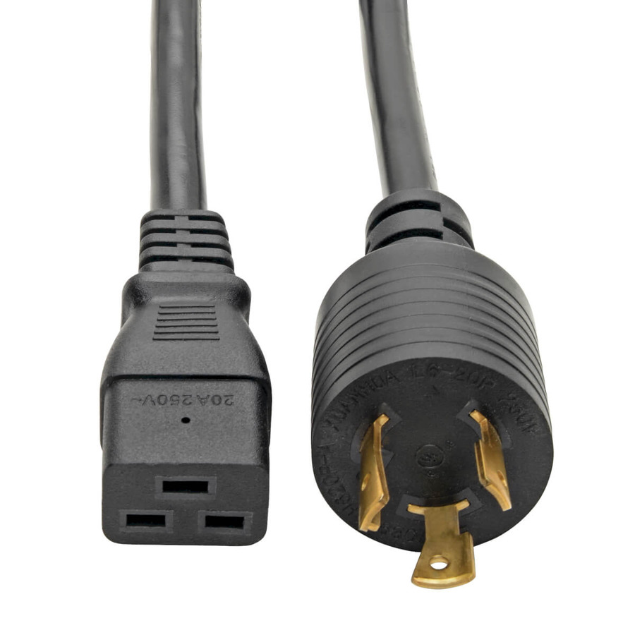 Tripp Lite P040-006 Power Cord, C19 to NEMA L6-20 - Heavy-Duty, 20A, 250V, 12 AWG, 6 ft. (1.83 m), Black