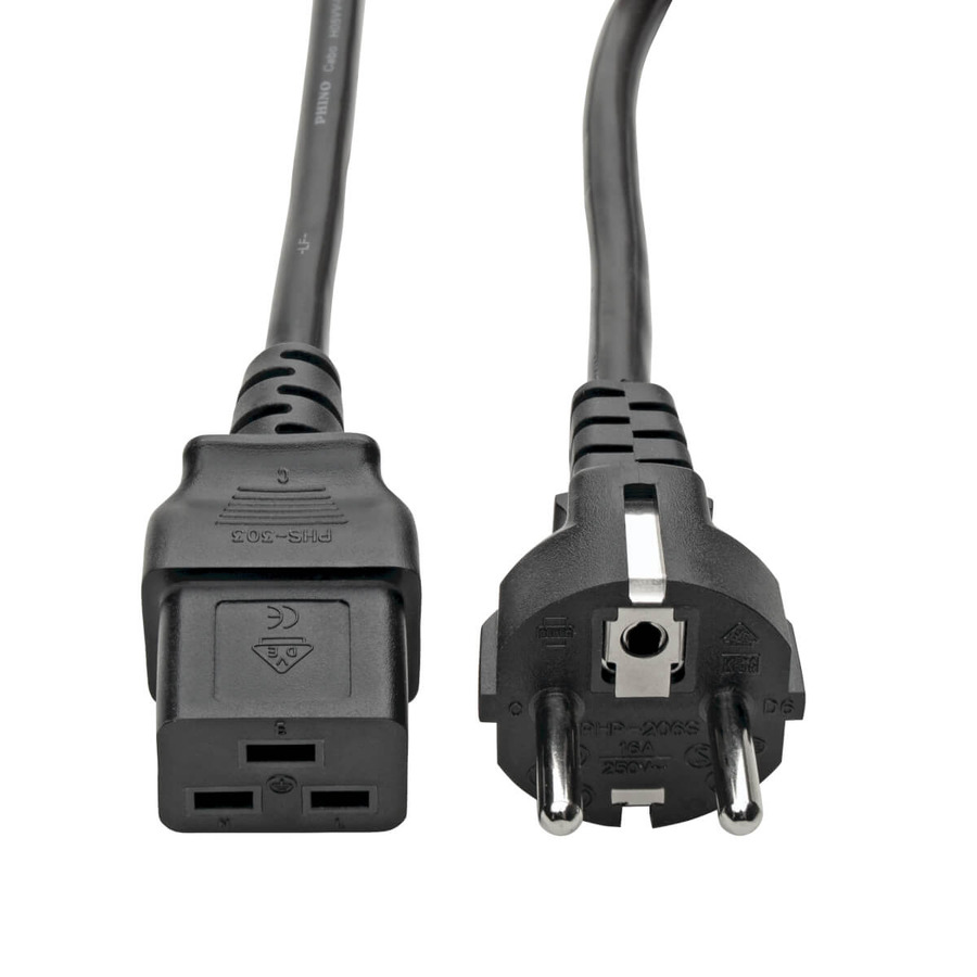 Tripp Lite P050-008 EU Computer Power Cord , C19 to Schuko - 16A, 250V, 16 AWG, 8 ft. (2.43 m), Black