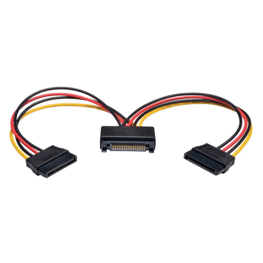 Tripp Lite P947-06N-2P15 15-Pin SATA Power Y Cable - M/2xF, 18 AWG, 6-in. (15.24 cm)