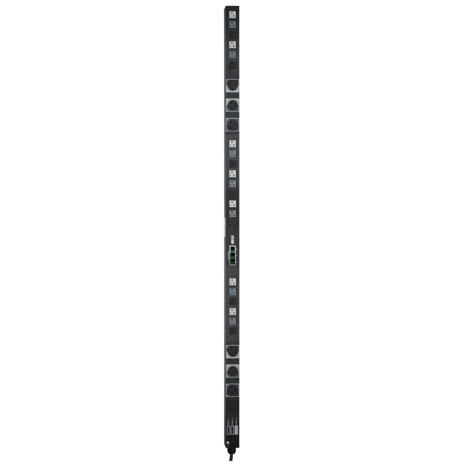 Tripp Lite PDU3MV6L2120B 5.7kW 3-Phase Local Metered PDU, 208/120V Outlets (21 5-15/20R, 6 L6-20R), L21-20P, 6 ft. (1.83 m) Cord, 0U Vertical, TAA