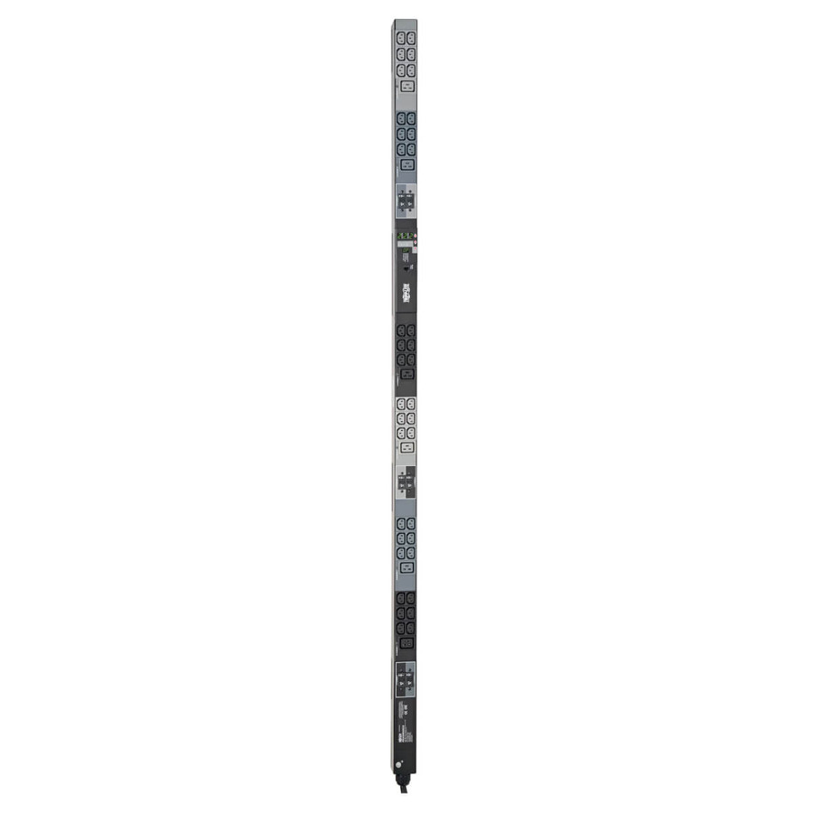 Tripp Lite PDU3XMV6G32 3-Phase Local Metered PDU, 23kW, 42 208-240V outlets (36 C13, 6 C19), IEC309 32A Red (3P+N+E) 360-415V Input, 0u vertical, TAA