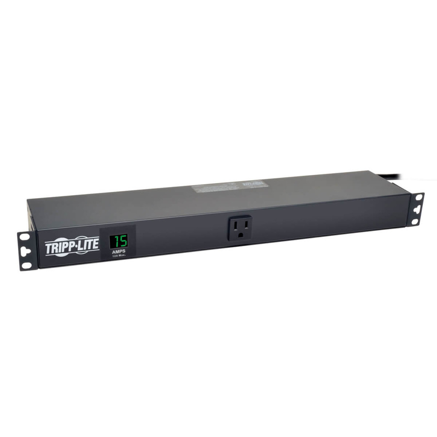 Tripp Lite PDUMH15-RA 1.5kW Single-Phase Local Metered PDU, 100-127V Outlets (13 5-15R), 5-15P, 100-127V Input, 15 ft. (4.57 m) Cord, 1U Rack-Mount