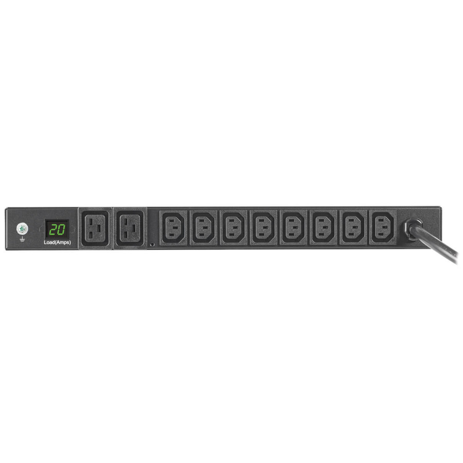 Tripp Lite PDUMH20HVL66 3.7kW 208/230V Single-Phase Local Metered PDU - 8 C13 & 2 C19 Outlets, L6-20P Input, 6 ft. Cord, 1U, TAA