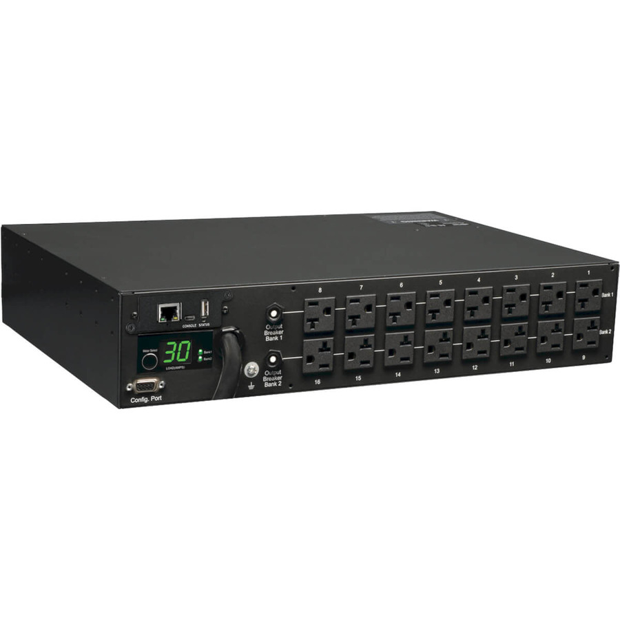 Tripp Lite PDUMNH30 2.9kW Single-Phase Monitored PDU - 120V Outlets (16 5-15/20R), L5-30P, 10 ft. (3.05 m) Cord, 2U Rack-Mount, TAA