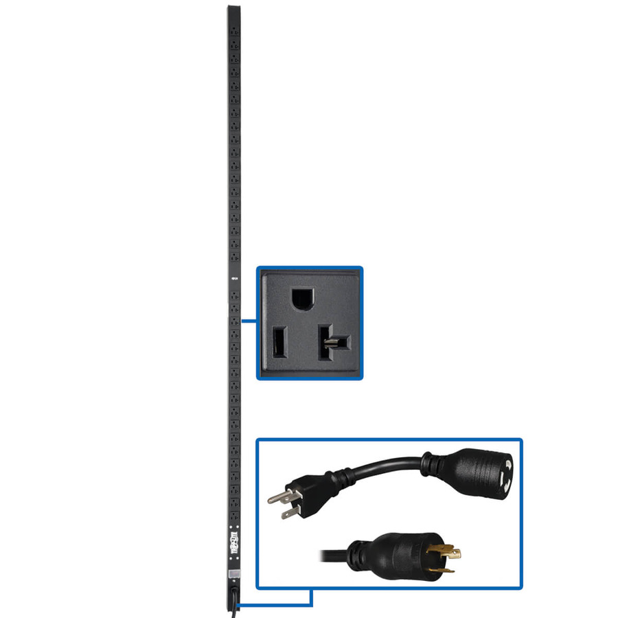 Tripp Lite PDUV20-72 2kW 100-127V Single-Phase Basic PDU - 36 NEMA 5-15/20R Outlets, L5-20P Input (5-20P Adapter), 15 ft. Cord, 72 in. 0U Rack