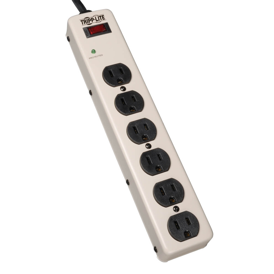 Tripp Lite PM6SN1 6-Outlet Commercial-Grade Surge Protector, 6 ft. (1.83 m) Cord, 900 Joules, 12.5-in. length