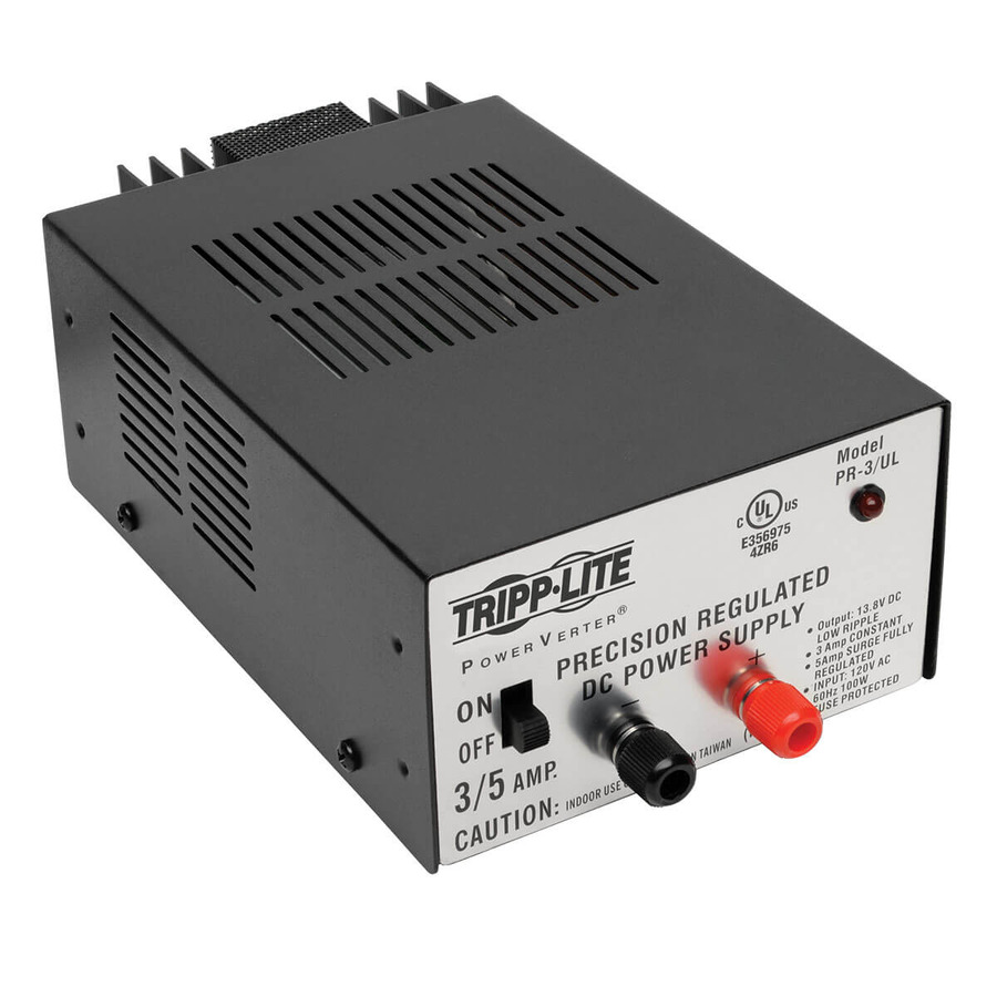 Tripp Lite PR3/UL 3-Amp DC Power Supply, Precision Regulated AC-to-DC Conversion, UL-Certified