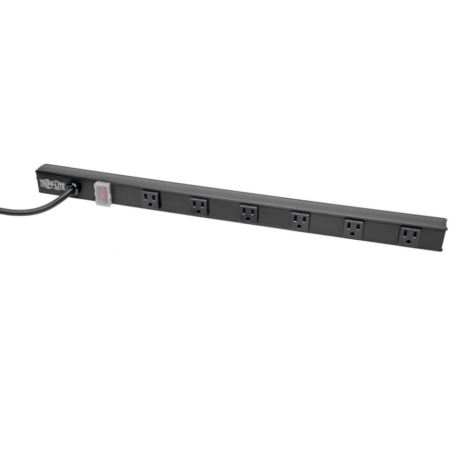 Tripp Lite PS2406RA08B 6-Outlet Power Strip, Right-Angle NEMA 5-15R - 15A, 120V, 8 ft. (2.43 m) Cord, Right-Angle 5-15P Plug, 24 in.