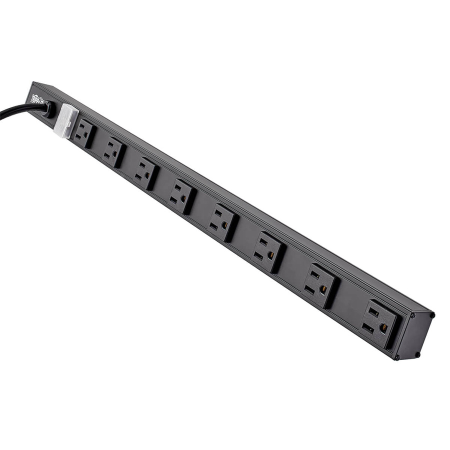 Tripp Lite PS2408B 8-Outlet Vertical Power Strip, 120V, 15A, NEMA 5-15P, 15 ft. (4.57 m) Cord, 24 in., Black Housing