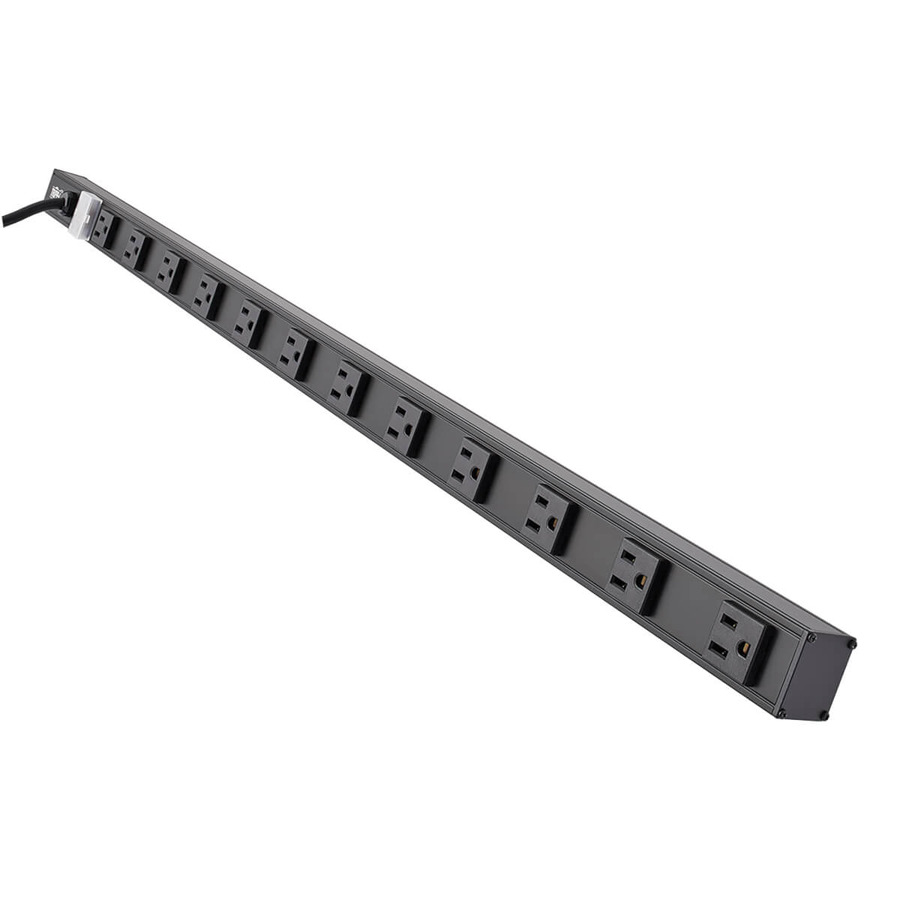 Tripp Lite PS3612B 12-Outlet Vertical Power Strip, 120V, 15A, NEMA 5-15P, 15 ft. (4.57 m) Cord, 36 in., Black Housing